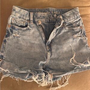 American Eagle Outfitters Light Blue Distressed Denim Cutoff Shorts